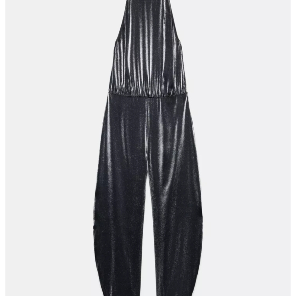 Zara Shimmering Silver Jumpsuit